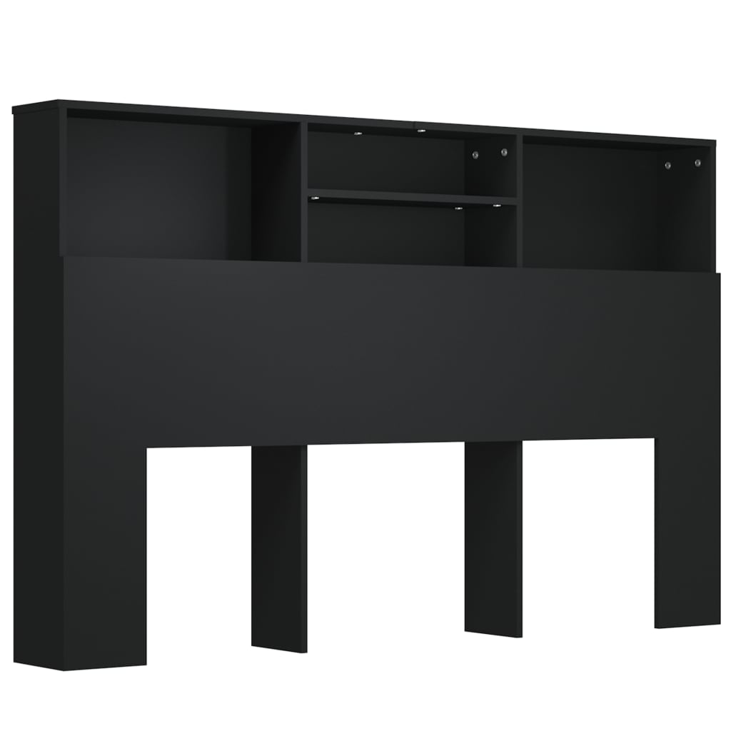 vidaXL Vzglavna omarica črna 160x19x103,5 cm