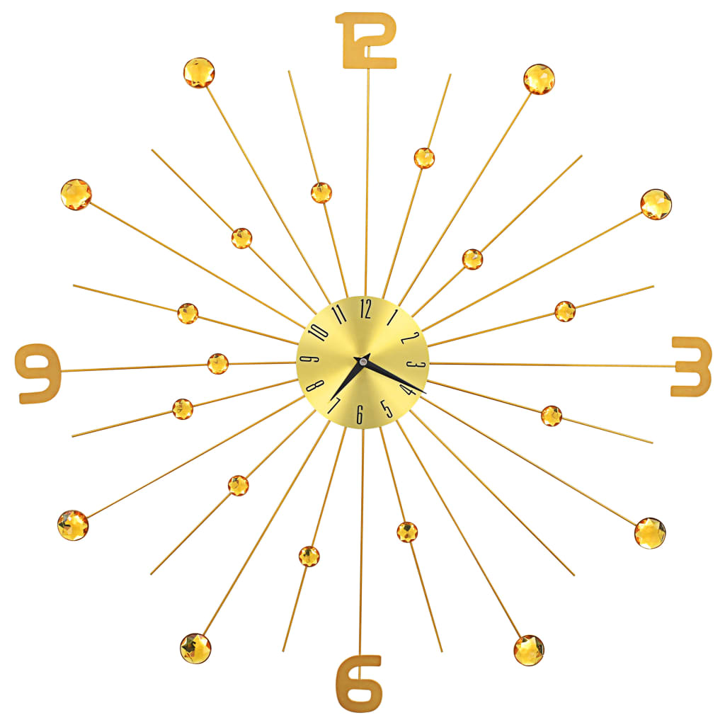 vidaXL Stenska ura kovinska 70 cm zlata