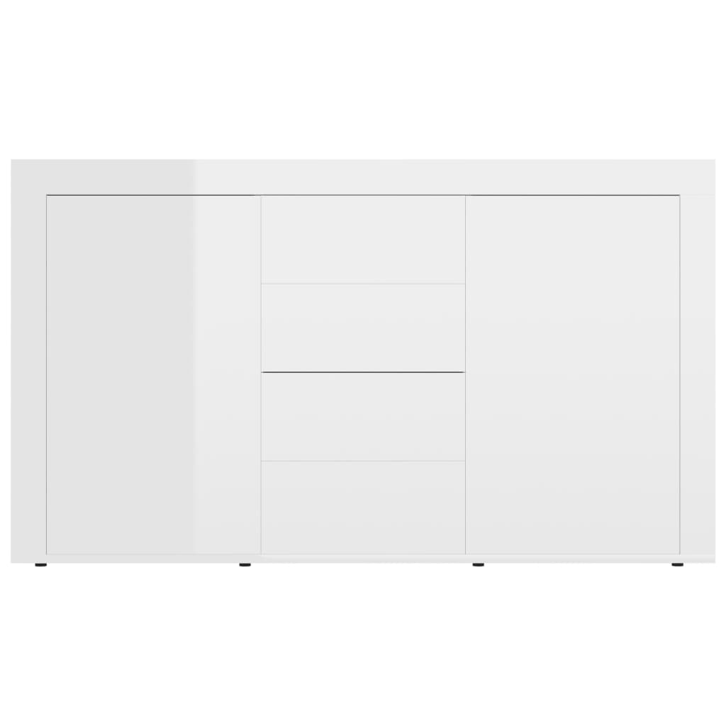 vidaXL Komoda visok sijaj bela 120x36x69 cm iverna plošča
