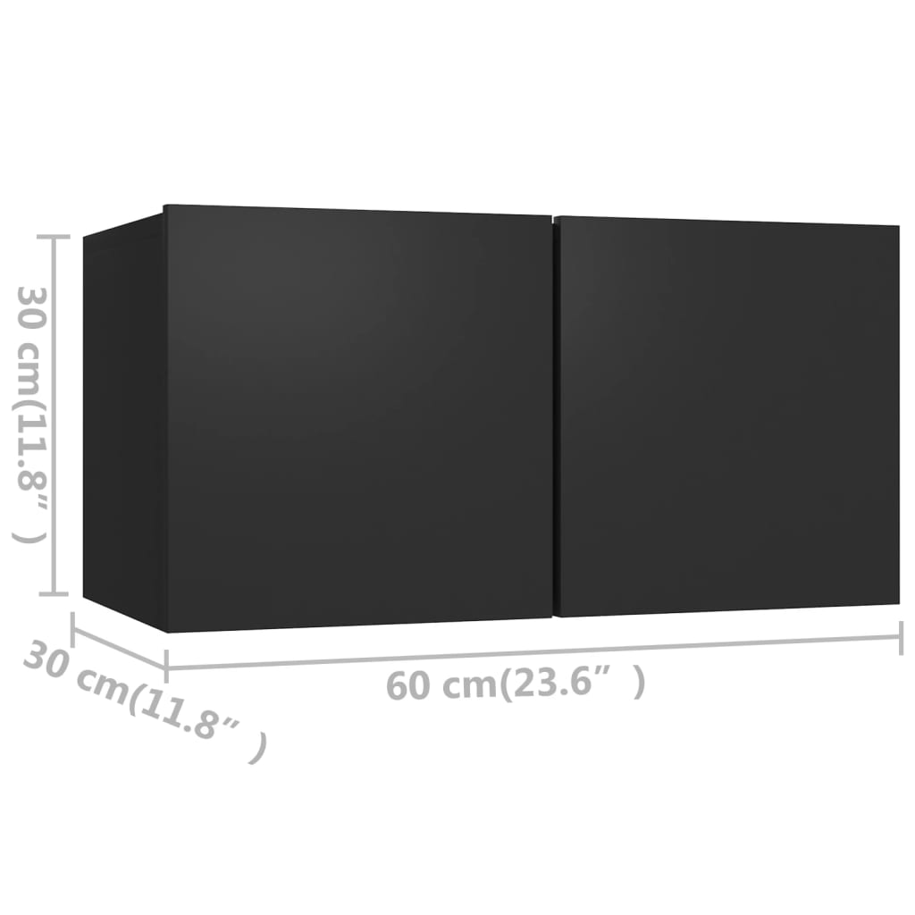 vidaXL Komplet TV omaric 10-delni črna iverna plošča