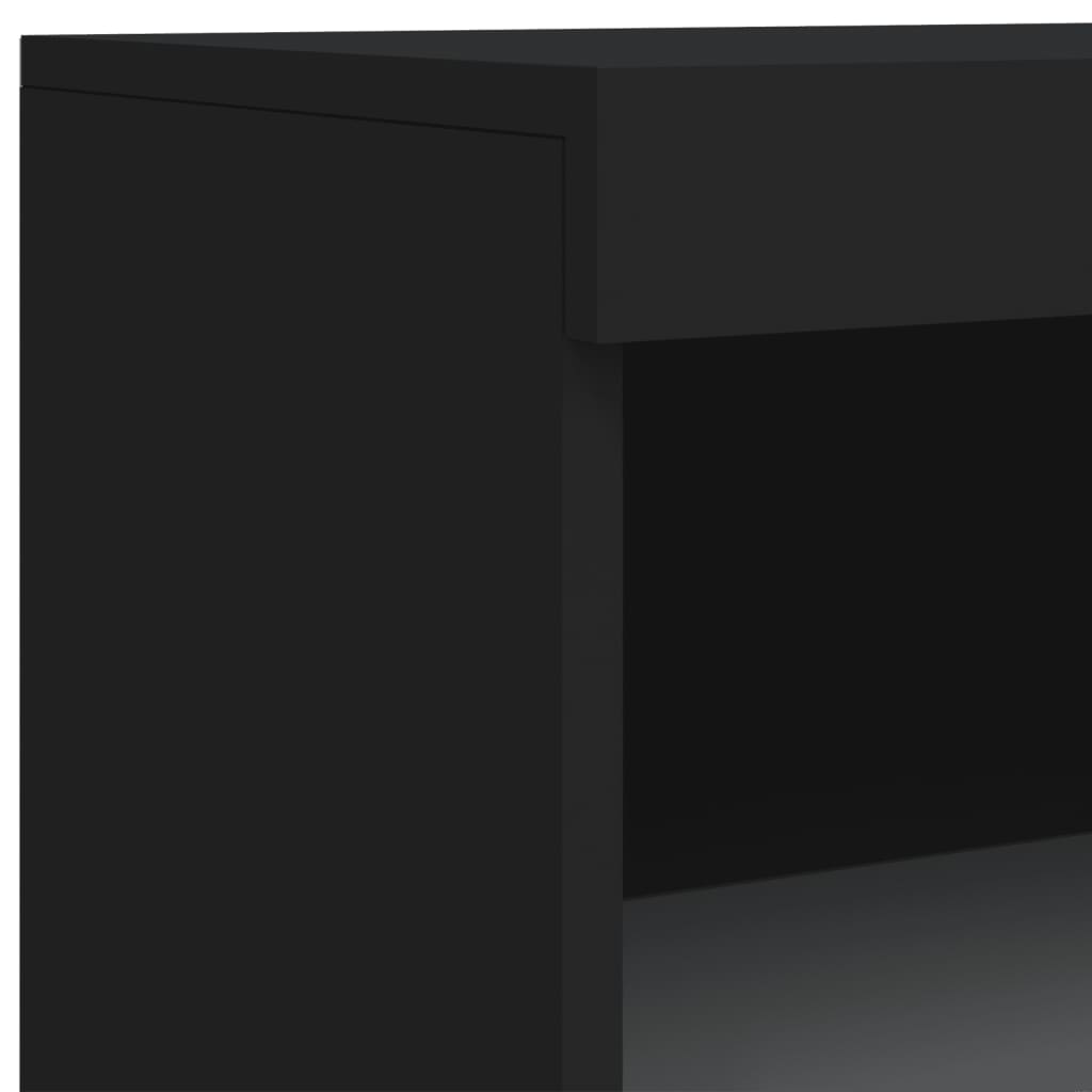 vidaXL Komoda z LED lučkami črna 60,5x37x100 cm