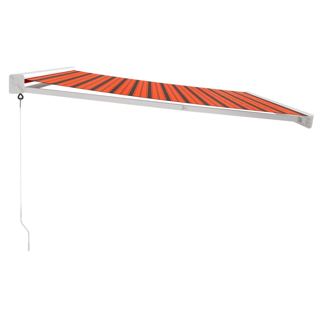 vidaXL Zložljiva tenda oranžna in rjava 4x3 m blago in aluminij