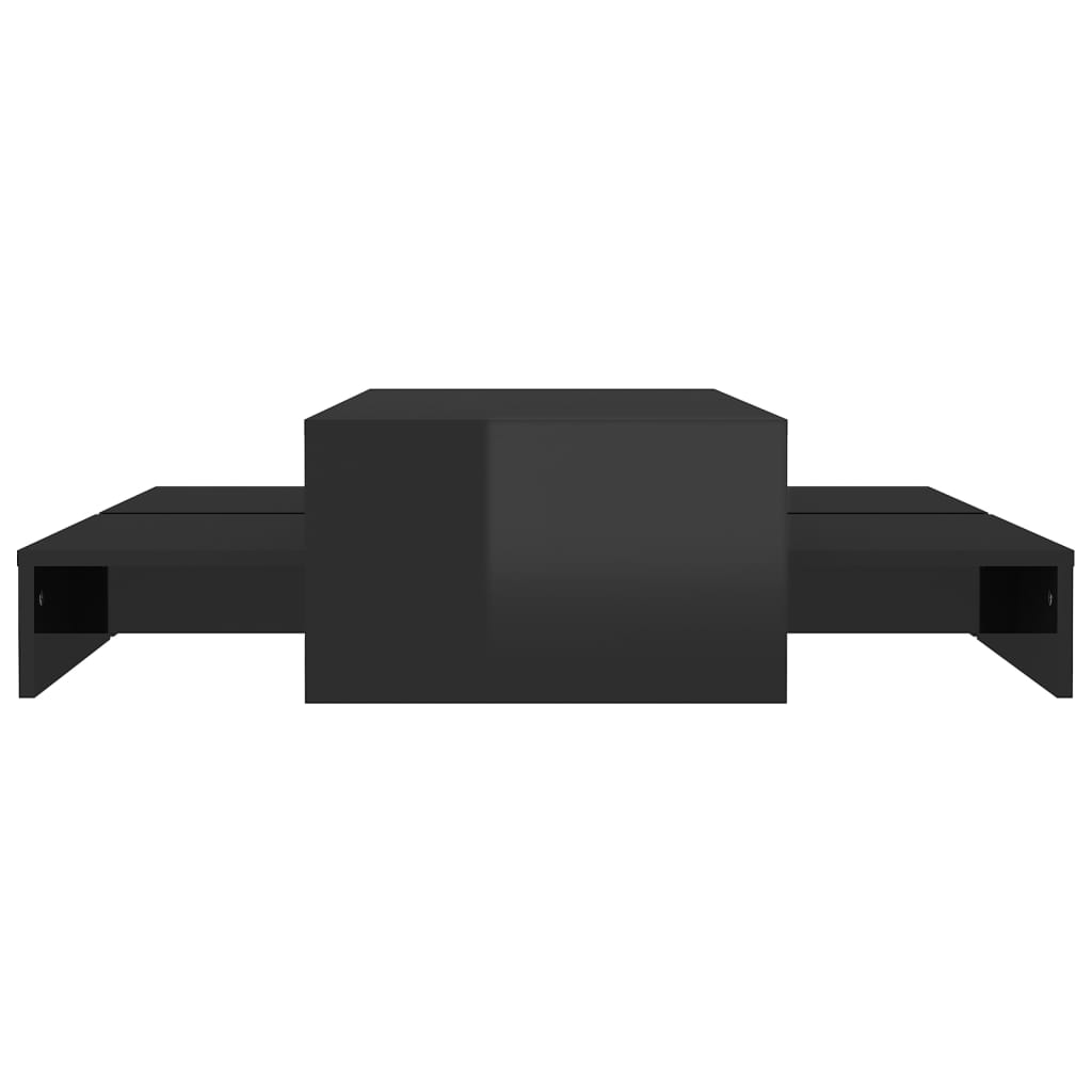 vidaXL Komplet klubskih mizic visok sijaj črne barve 100x100x26,5 cm