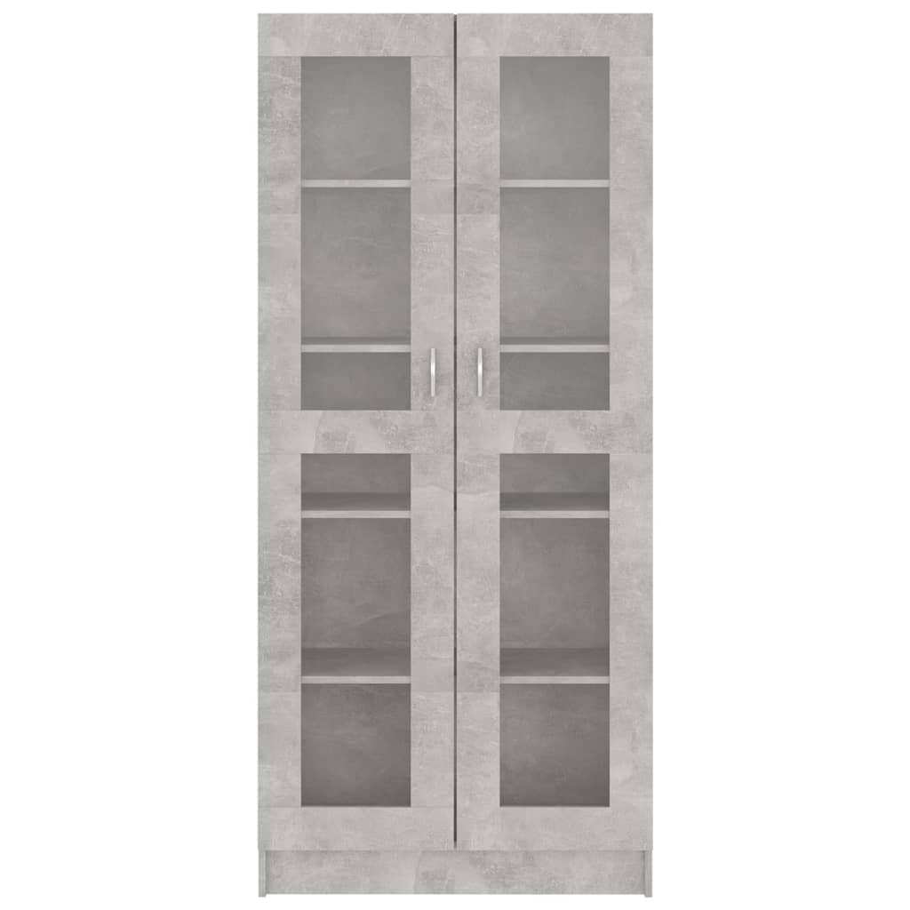 vidaXL Vitrina betonsko siva 82,5x30,5x185,5 cm iverna plošča