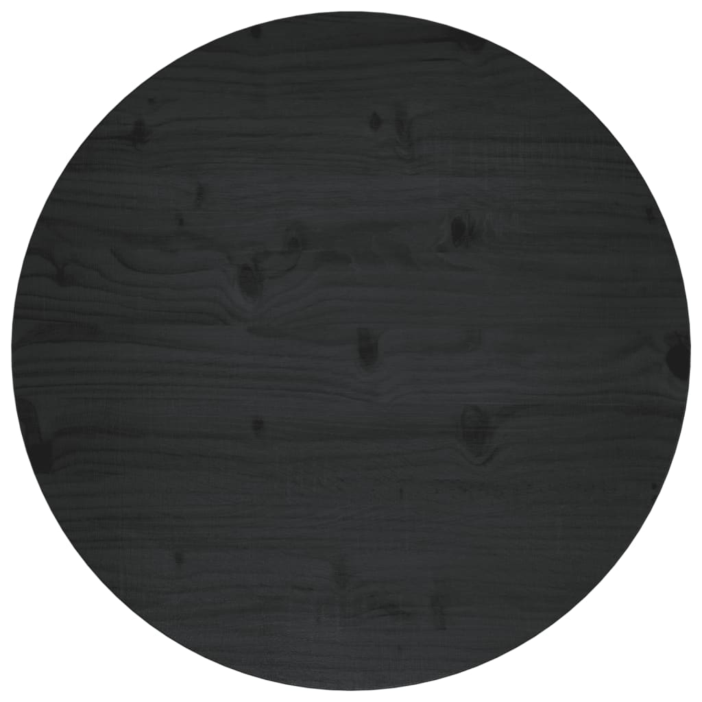 vidaXL Mizna plošča črna Ø60x2,5 cm trdna borovina