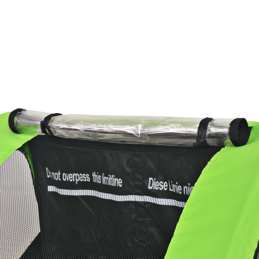 vidaXL Kolesarska prikolica za otroke siva in zelena 30 kg