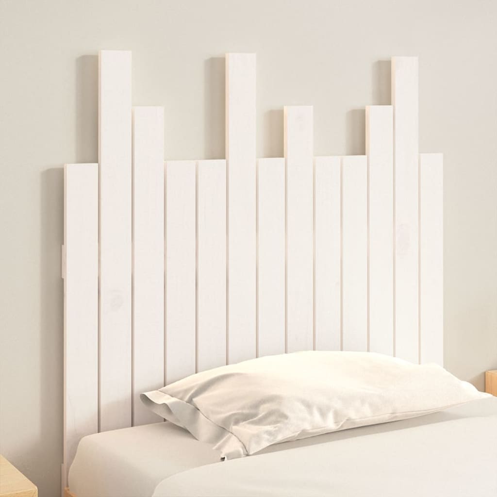 vidaXL Stensko posteljno vzglavje belo 82,5x3x80 cm trdna borovina