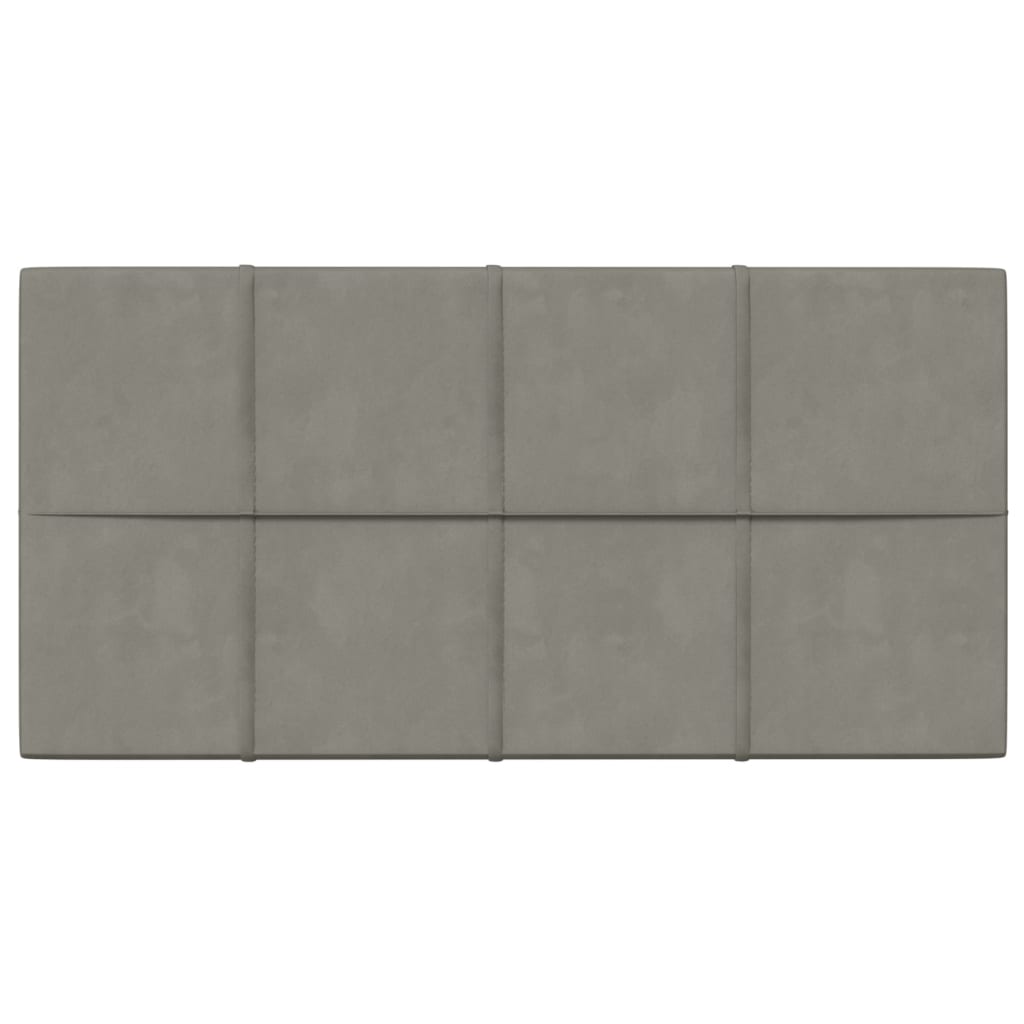 vidaXL Stenski paneli 12 kosov svetlo sivi 60x30 cm žamet 2,16 m²