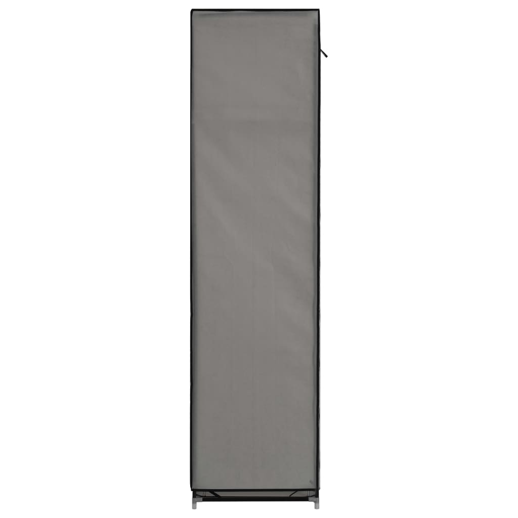 vidaXL Garderobna omara s predelki in palicami siva 150x45x175cm blago