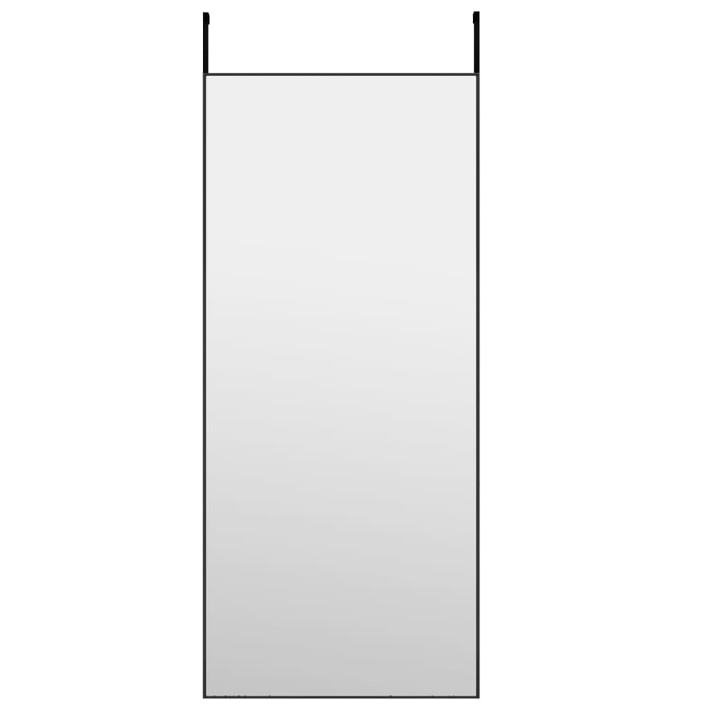 vidaXL Ogledalo za vrata črno 40x100 cm steklo in aluminij