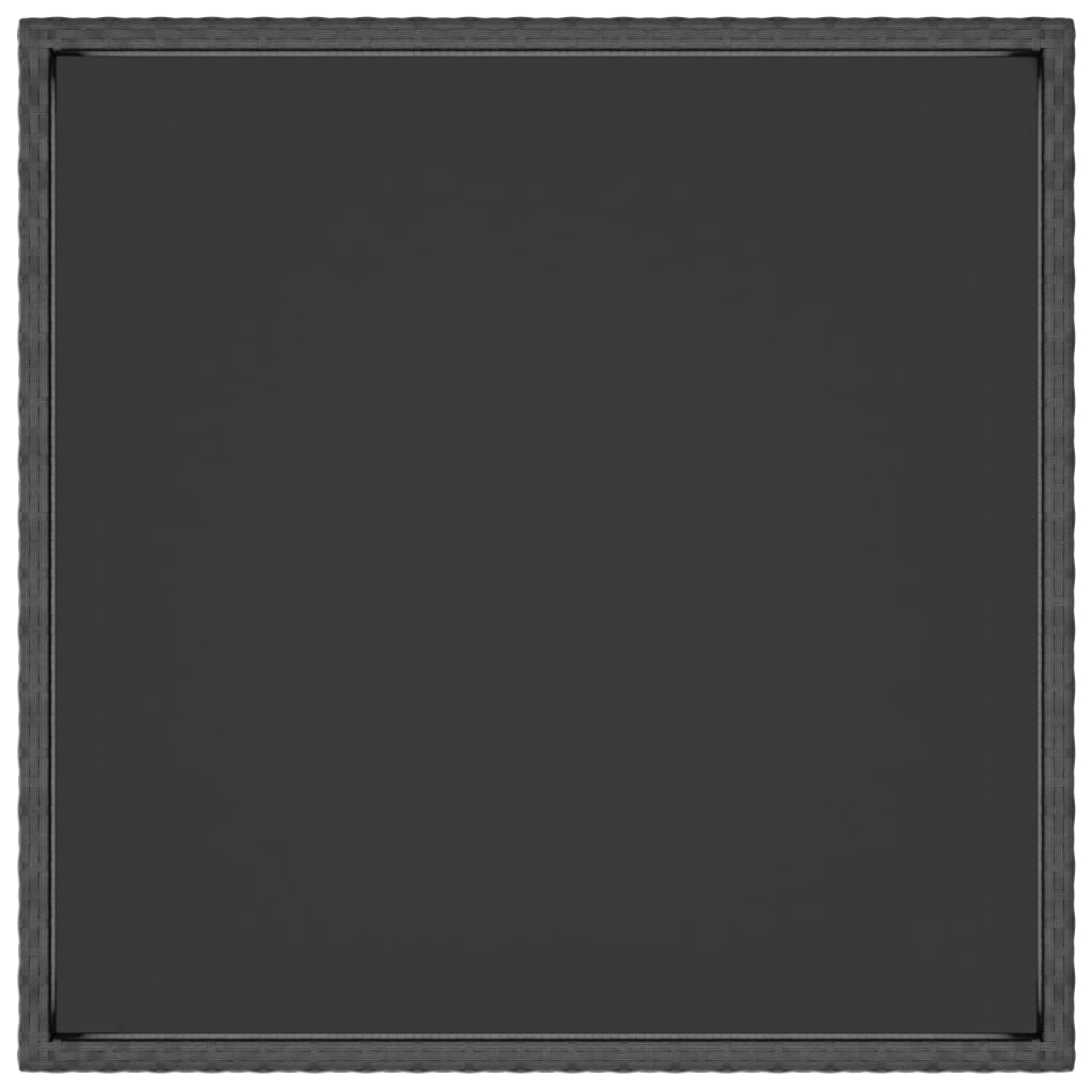 vidaXL Vrtna miza črna 90x90x75 cm poli ratan
