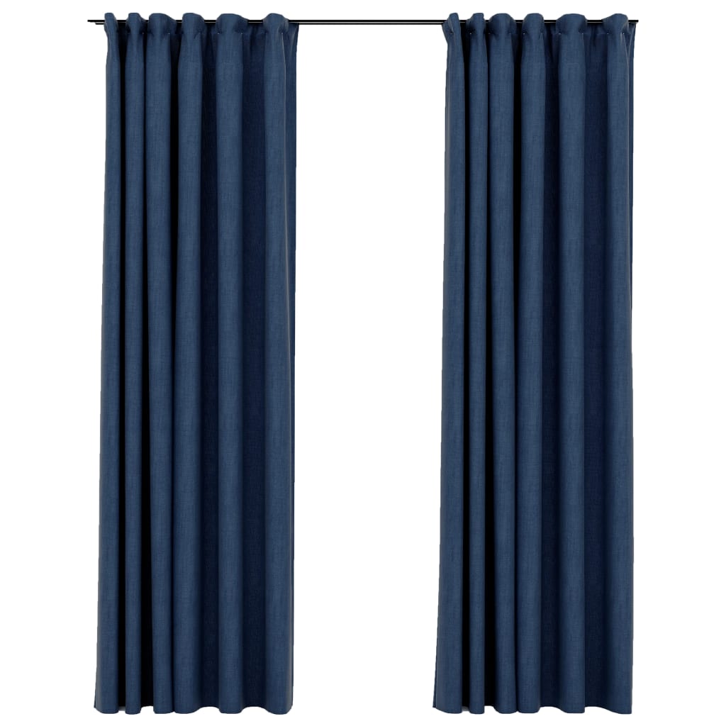 vidaXL Zatemnitvene zavese z obešali 2 kosa modre 140x245 cm