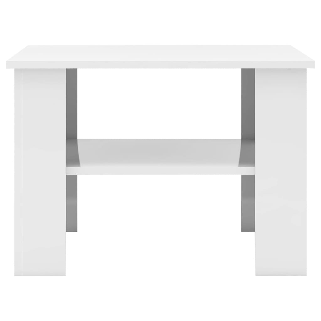 vidaXL Klubska mizica visok sijaj bela 60x60x42 cm iverna plošča