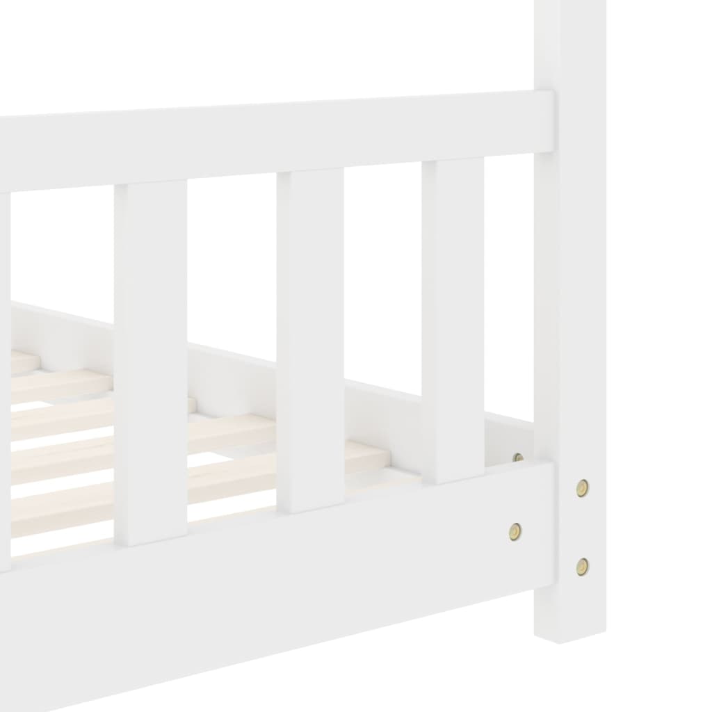 vidaXL Otroški posteljni okvir bel iz trdne borovine 70x140 cm