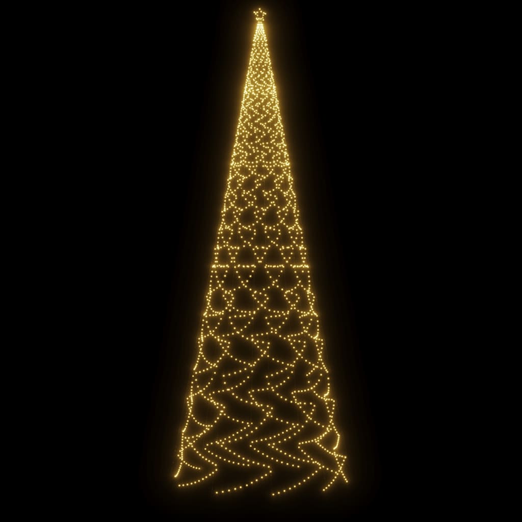  vidaXL Božično drevo s konico 3000 toplo belih LED diod 800 cm