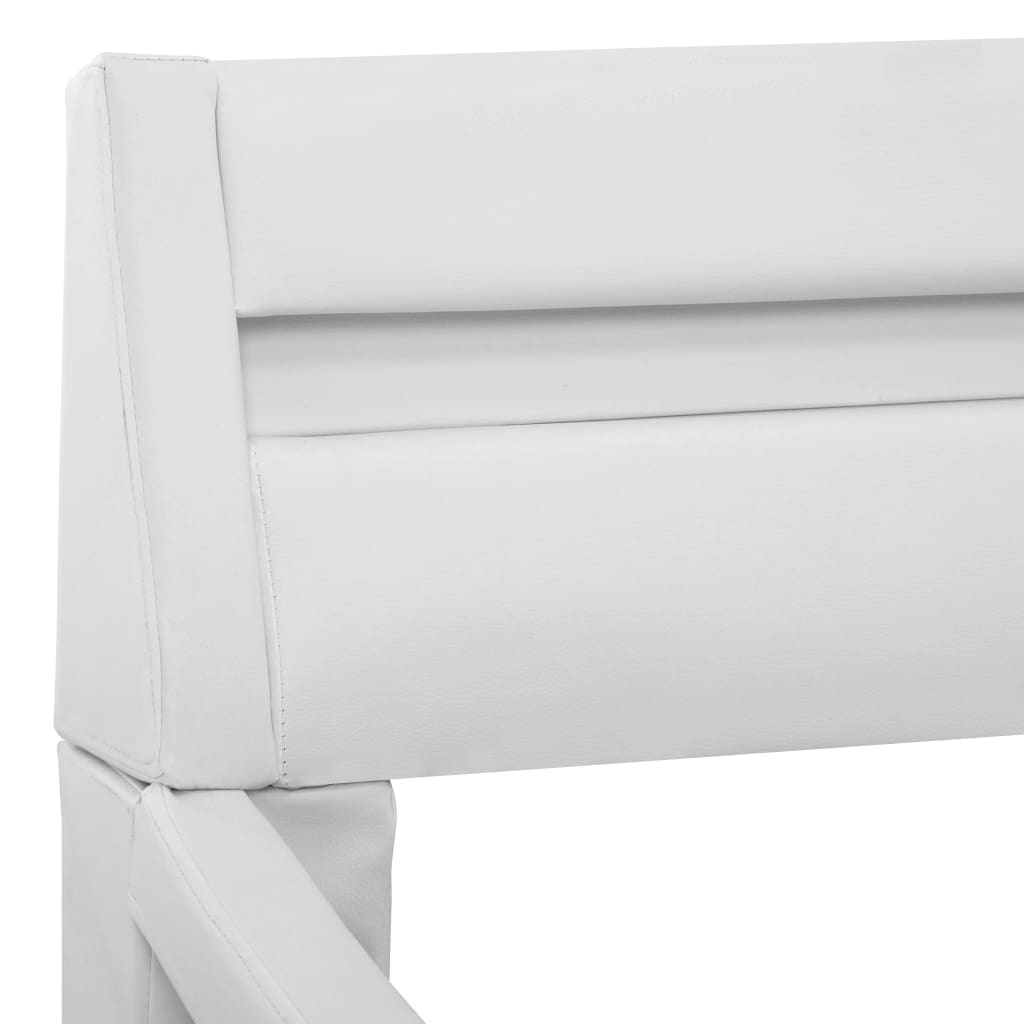 vidaXL Posteljni okvir LED belo umetno usnje 140x200 cm