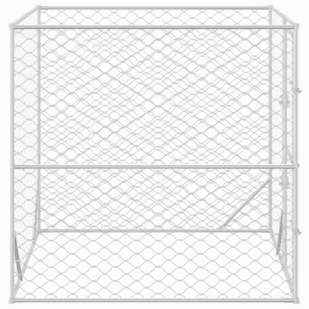 vidaXL Zunanja pasja ograda srebrna 2x2x2 m pocinkano jeklo