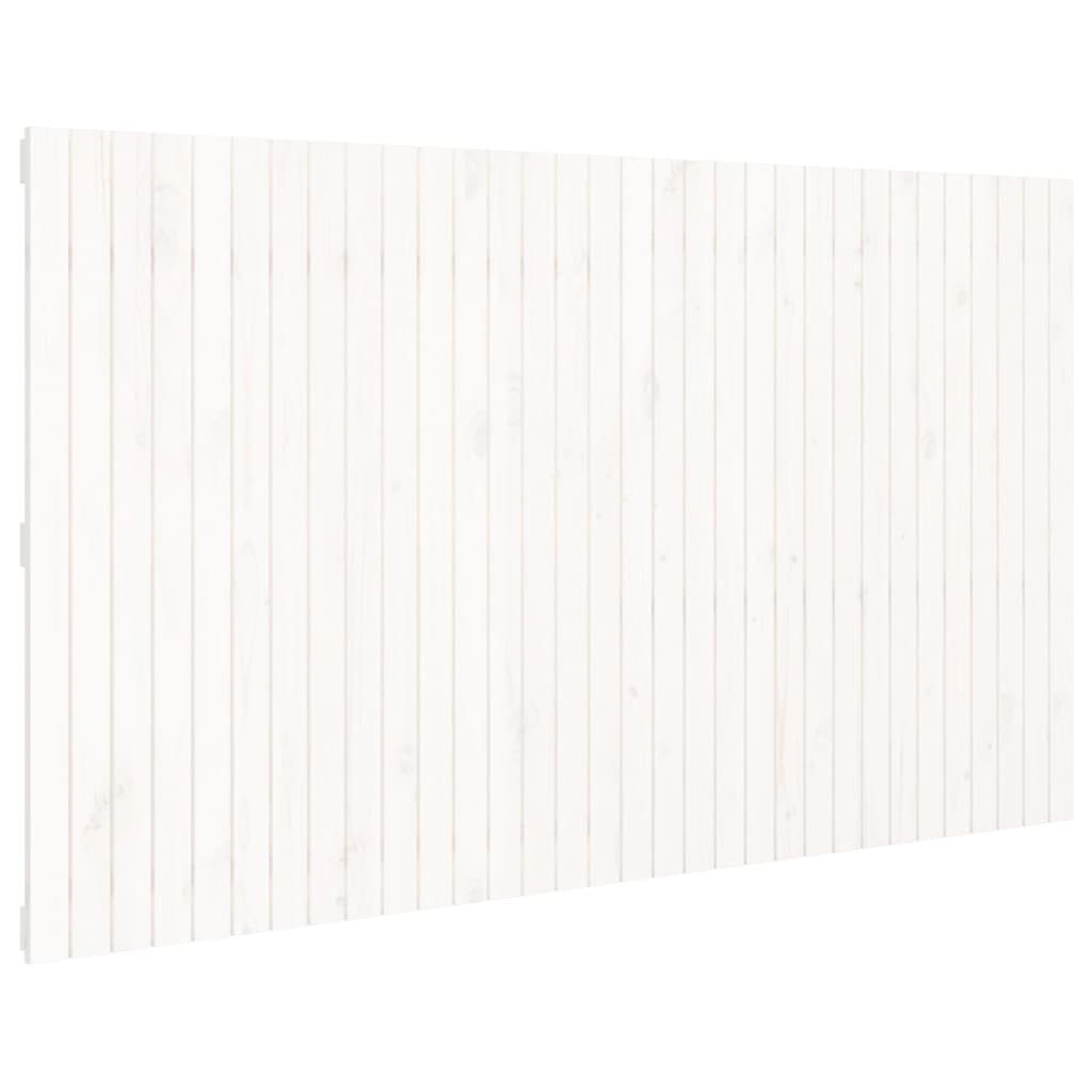 vidaXL Stensko posteljno vzglavje belo 204x3x110 cm trdna borovina