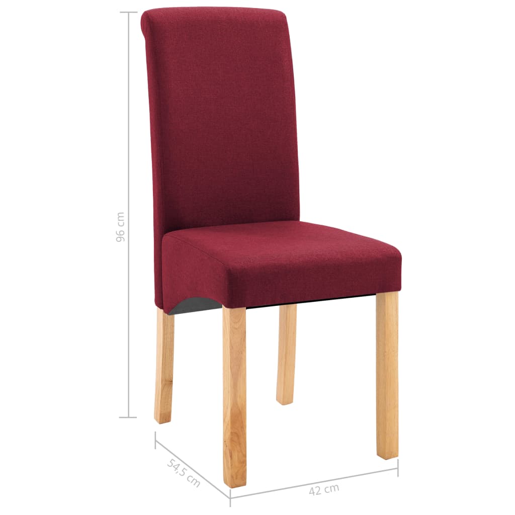 vidaXL Jedilni stoli 2 kosa rdeče blago