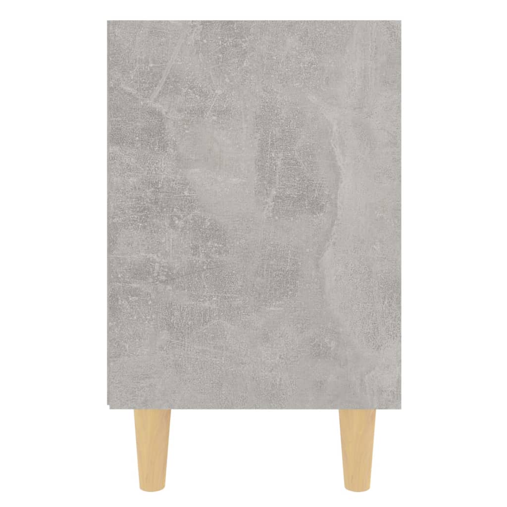 vidaXL Nočna omarica z lesenimi nogami betonsko siva 40x30x50 cm