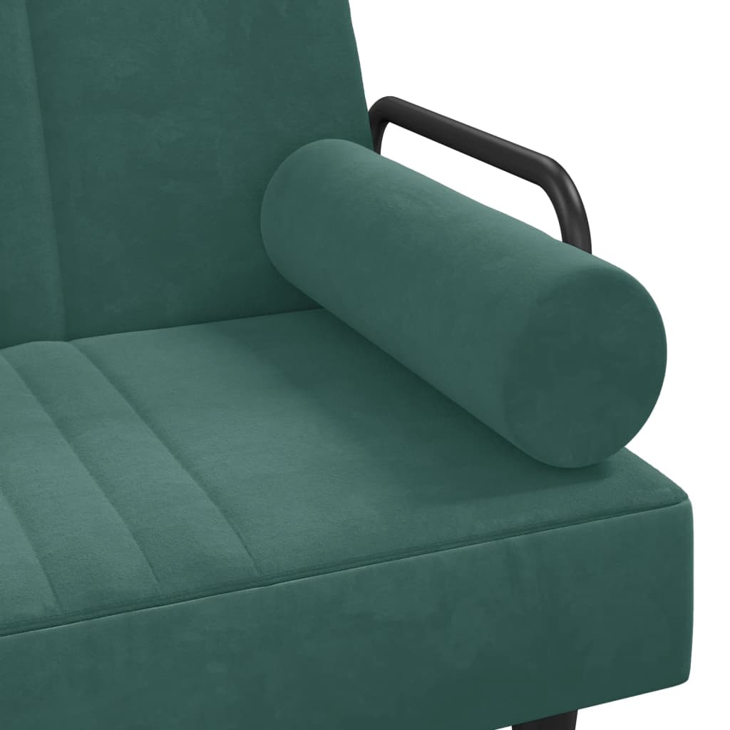 vidaXL Raztegljiv kavč L oblike temno zelen 260x140x70 cm žamet