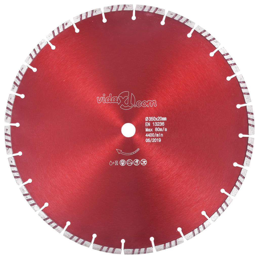 vidaXL Diamantni rezalni disk s turbo jeklom 350 mm