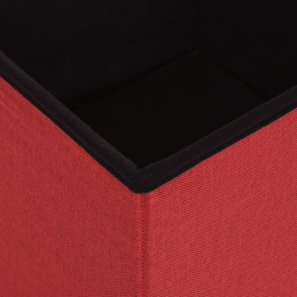 vidaXL Zložljiv stolček s prostorom za shranjevanje vinsko rdeč