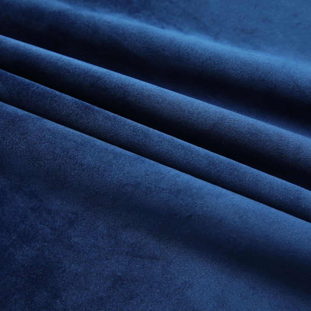vidaXL Zatemnitvene zavese 2 kosa z obešali žametne modre 140x175 cm