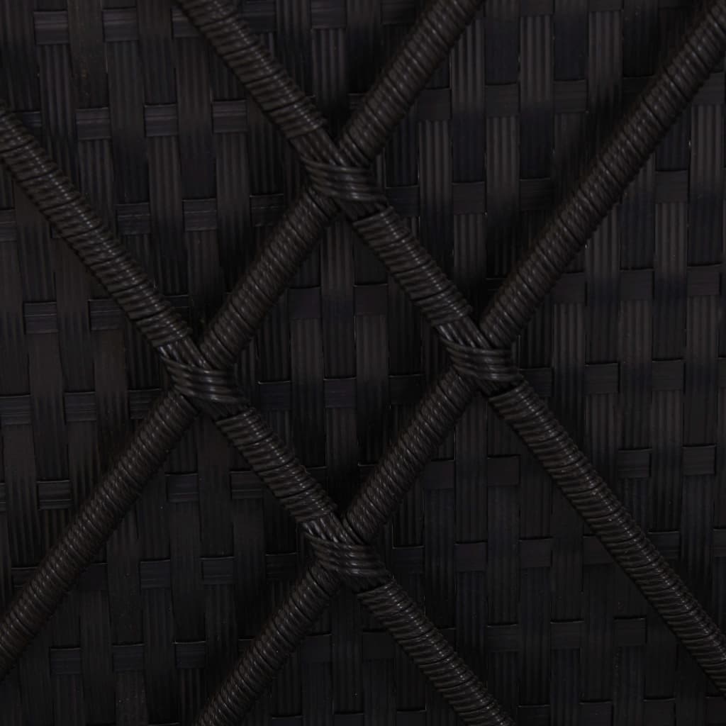 vidaXL Ležalnik s streho in blazino poli ratan kremno bel