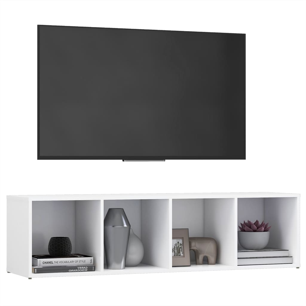 vidaXL TV omarica bela 142,5x35x36,5 cm iverna plošča