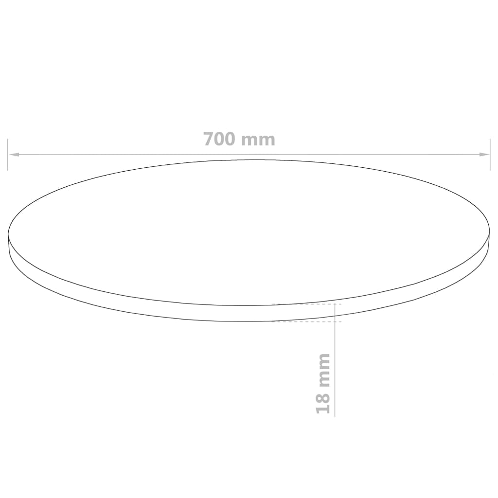 vidaXL Površina za mizo okrogla iz MDF-ja 700x18 mm
