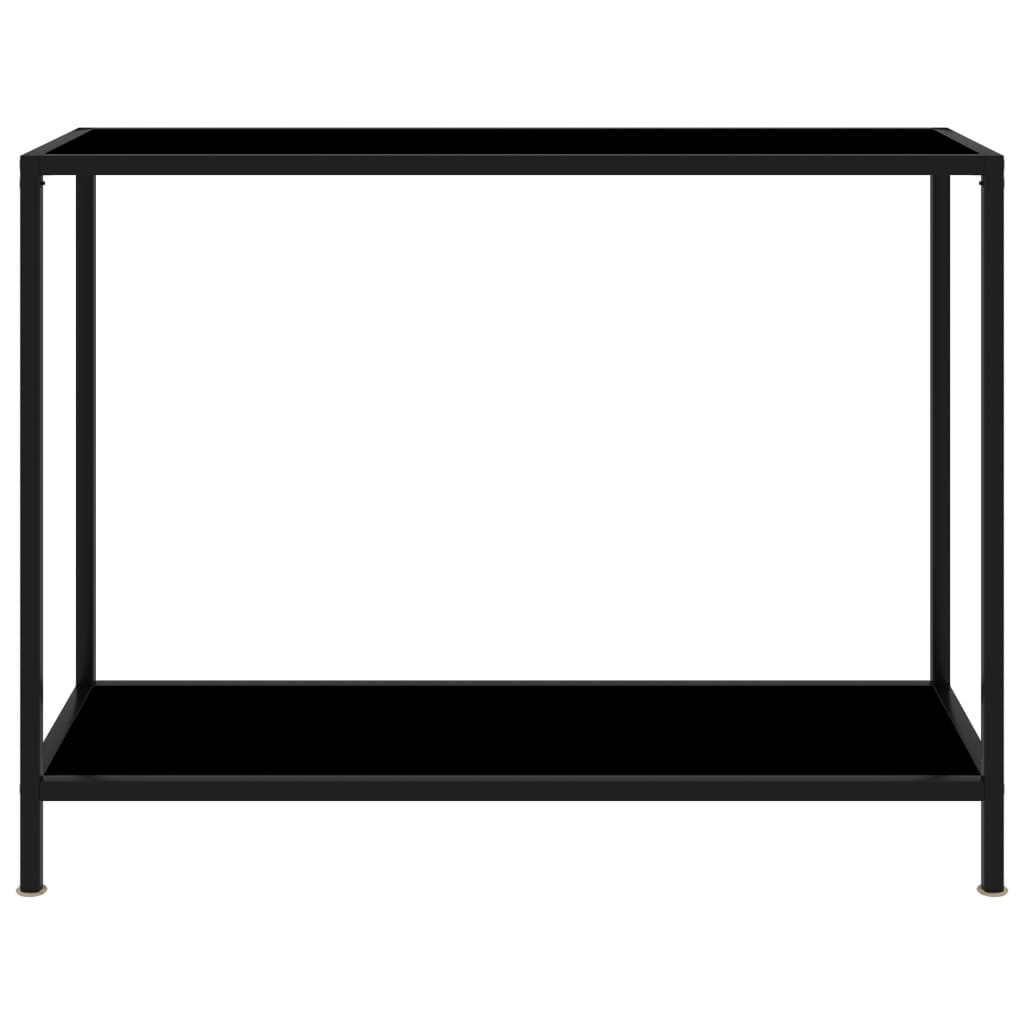 vidaXL Konzolna mizica črna 100x35x75 cm kaljeno steklo