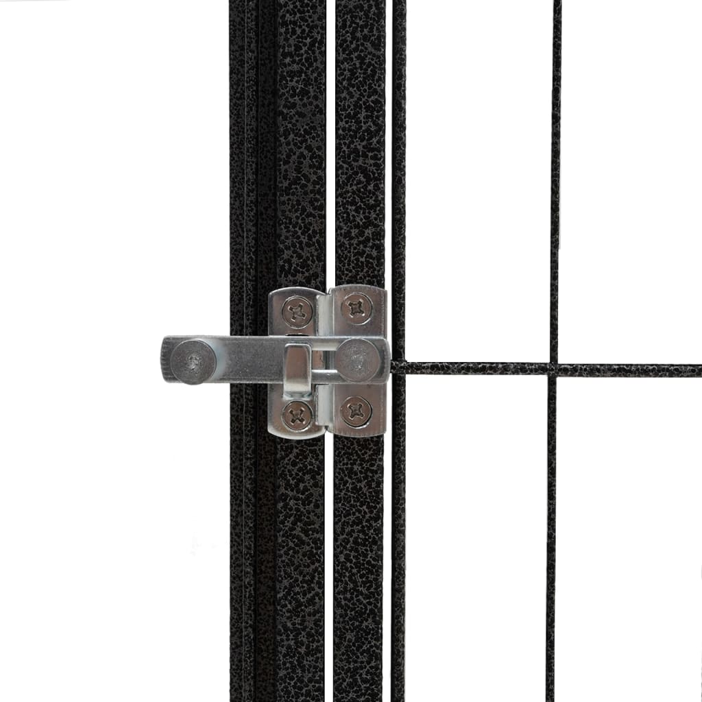 vidaXL Pasja ograda s 14 paneli črna 50x100 cm prašno barvano jeklo