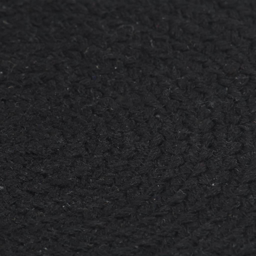 vidaXL Pogrinjki 4 kosi črni 38 cm okrogli iz bombaža