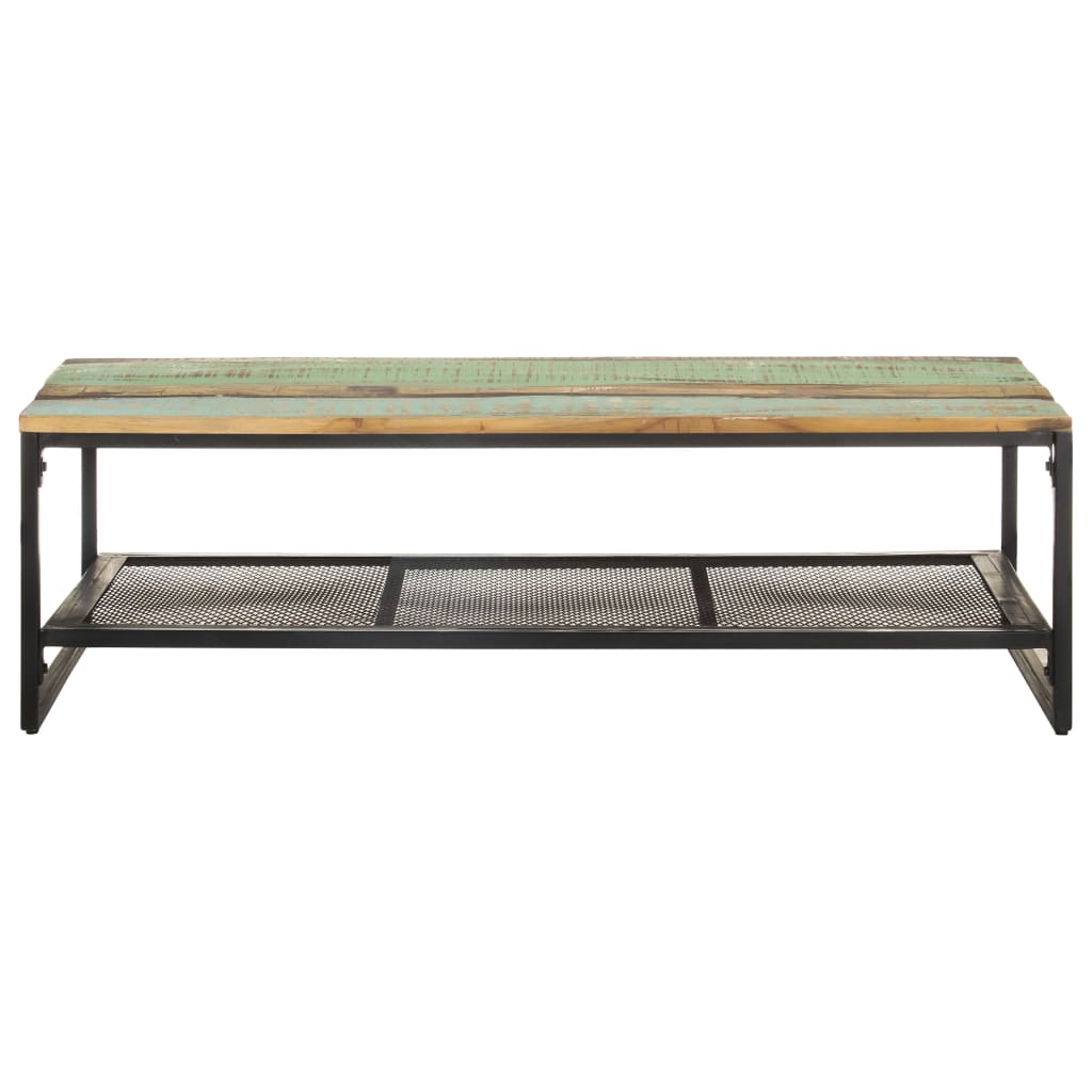 vidaXL Klubska mizica 110x60x35 cm iz trdnega predelanega lesa