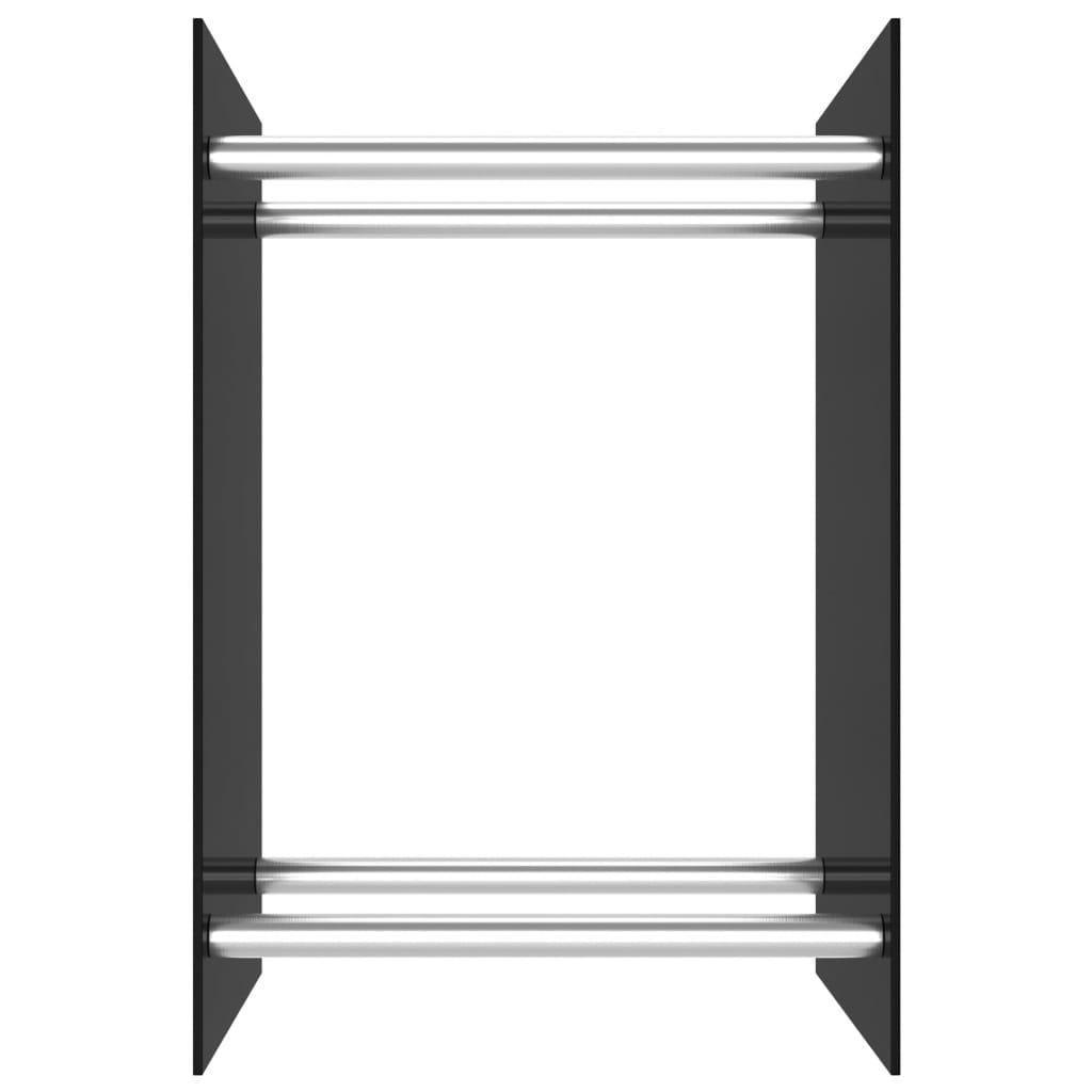 vidaXL Stojalo za drva črno 40x35x60 cm steklo