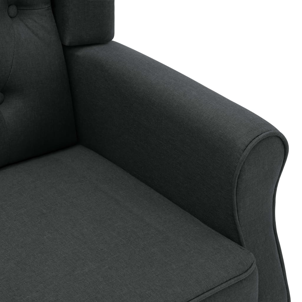 vidaXL Masažni stol s stolčkom za noge temno sivo blago