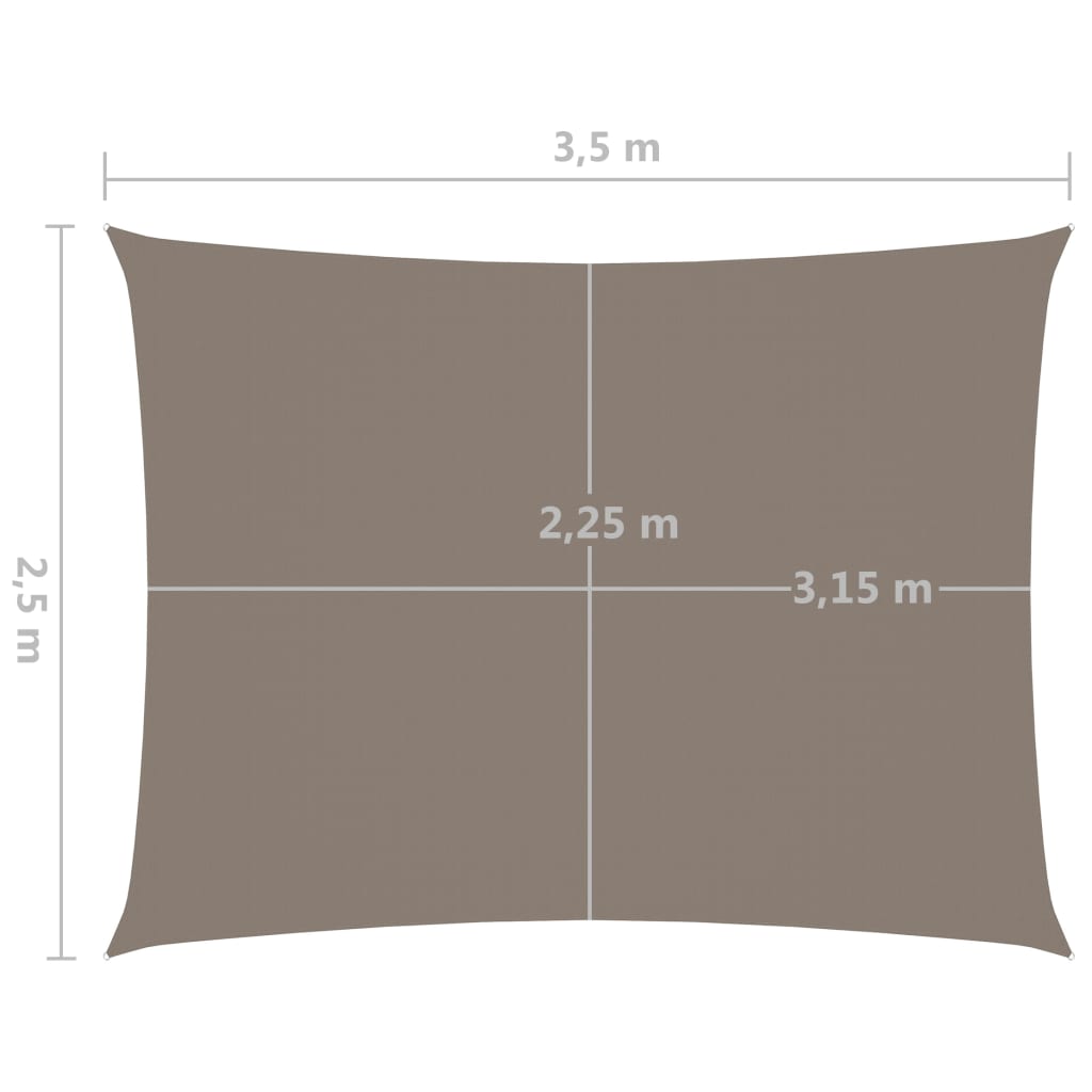 vidaXL Senčno jadro oksford blago pravokotno 2,5x3,5 m taupe