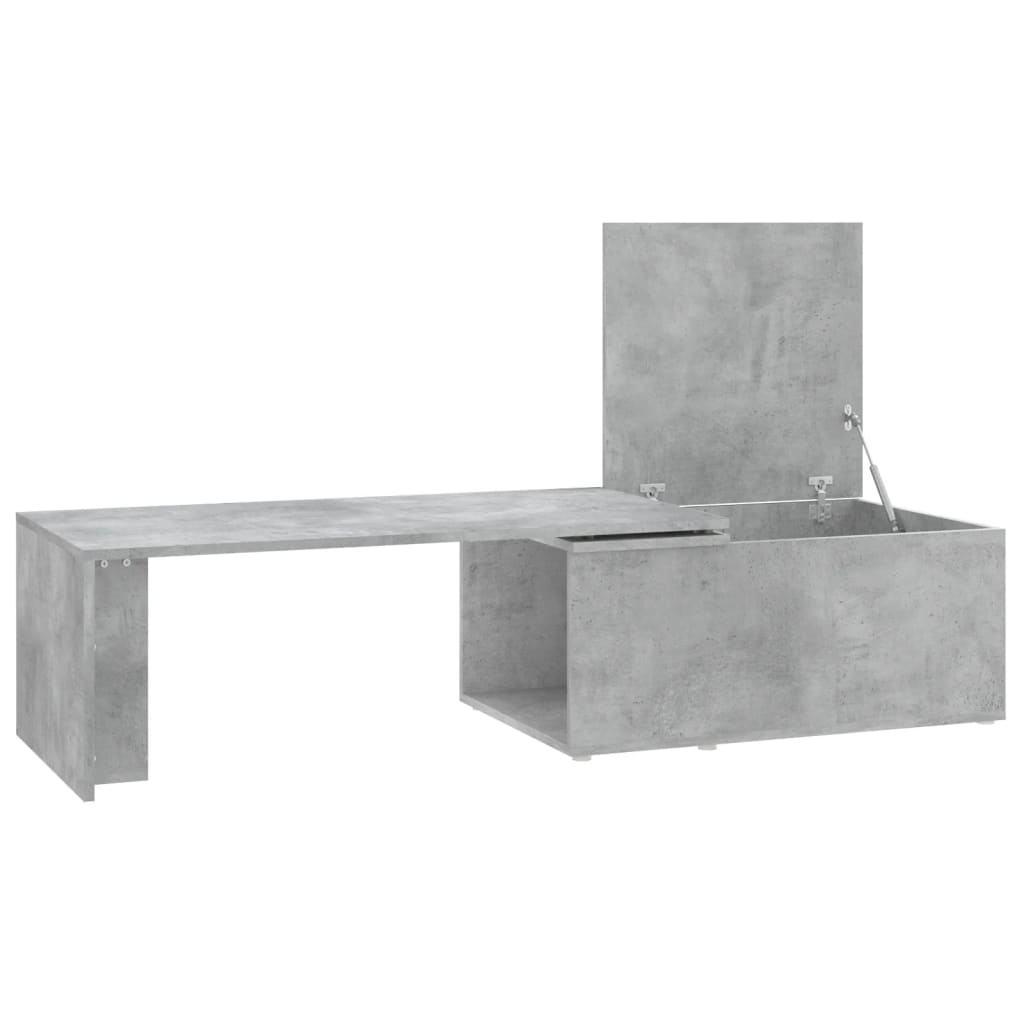 vidaXL Klubska mizica betonsko siva 150x50x35 cm iverna plošča