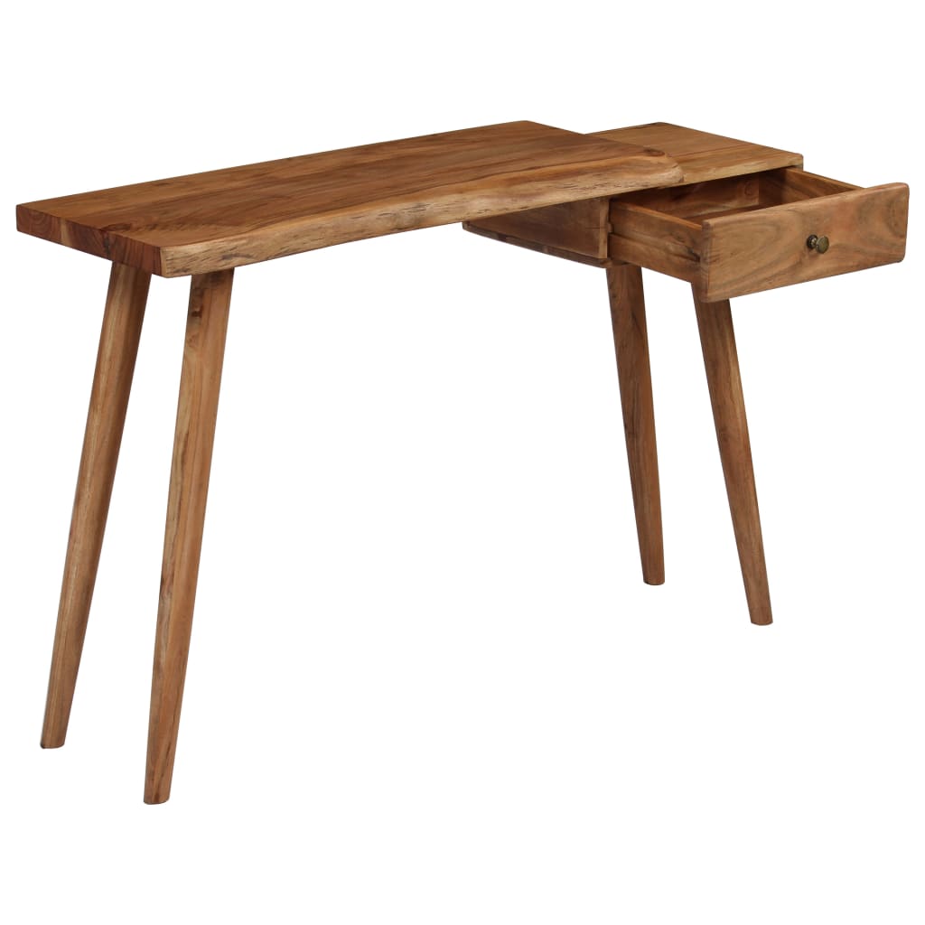 vidaXL Konzolna mizica iz trdnega akacijevega lesa 115x35x76 cm