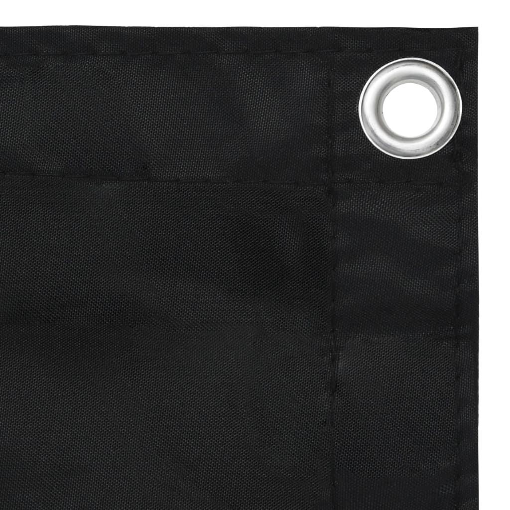 vidaXL Balkonsko platno črno 75x600 cm oksford blago