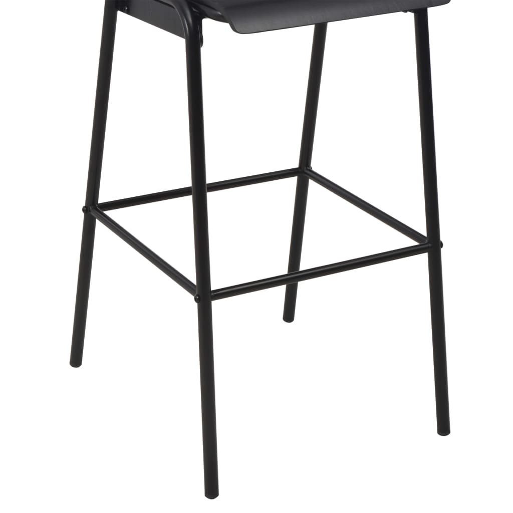 vidaXL Barski stolčki 4 kosi črni trden vezan les in jeklo