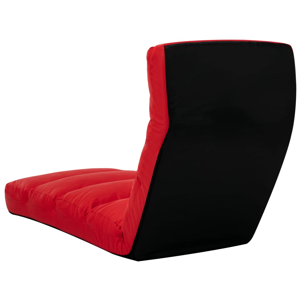 vidaXL Zložljiv stol / blazina rdeče umetno usnje