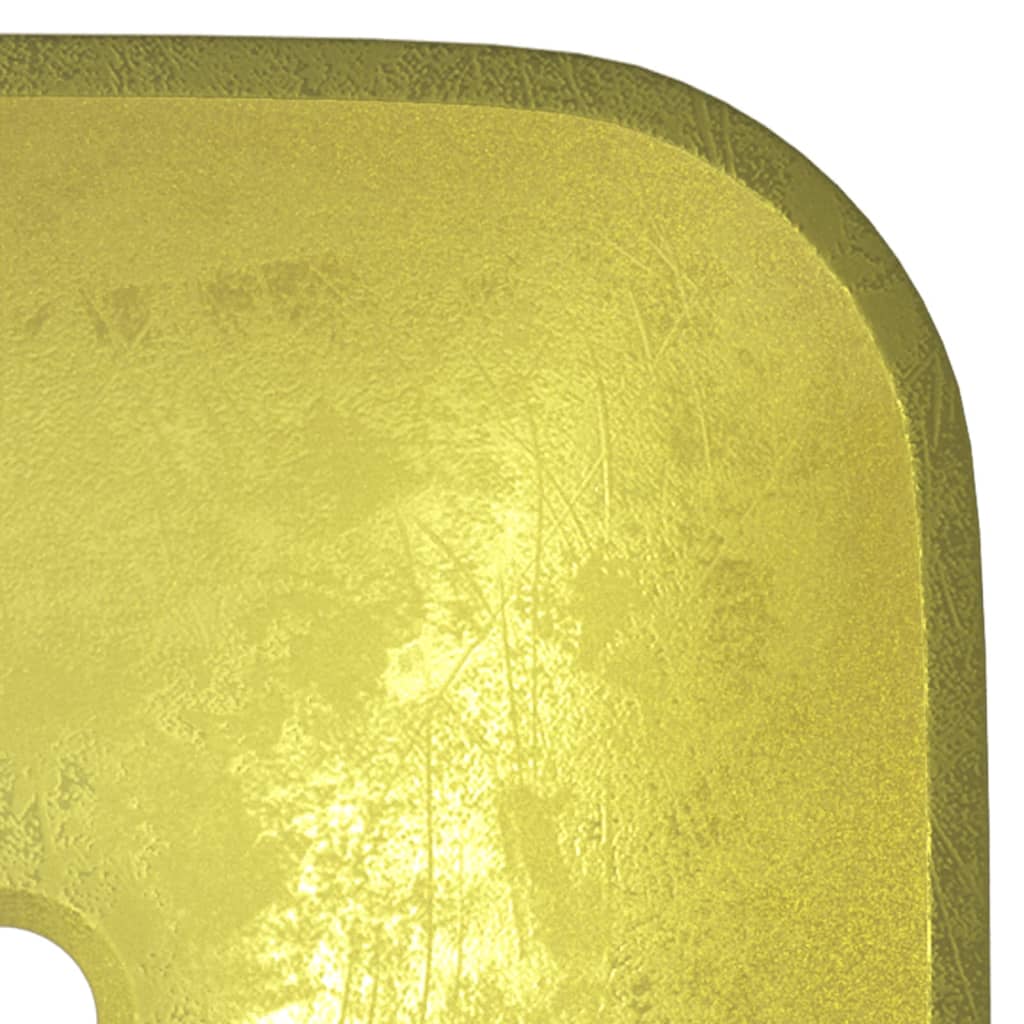 vidaXL Stekleni umivalnik 42x42x14 cm zlat