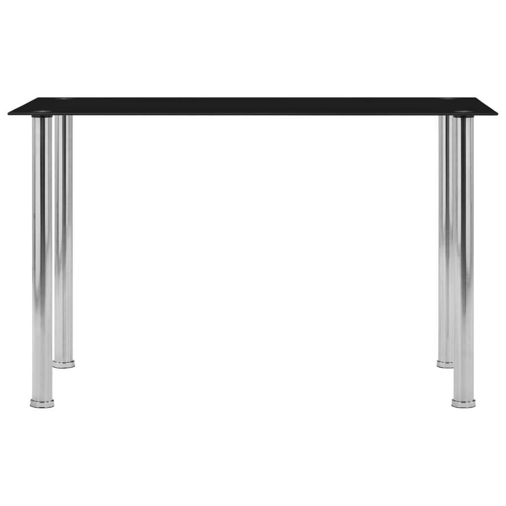 vidaXL Jedilna miza črna 120x60x75 cm kaljeno steklo