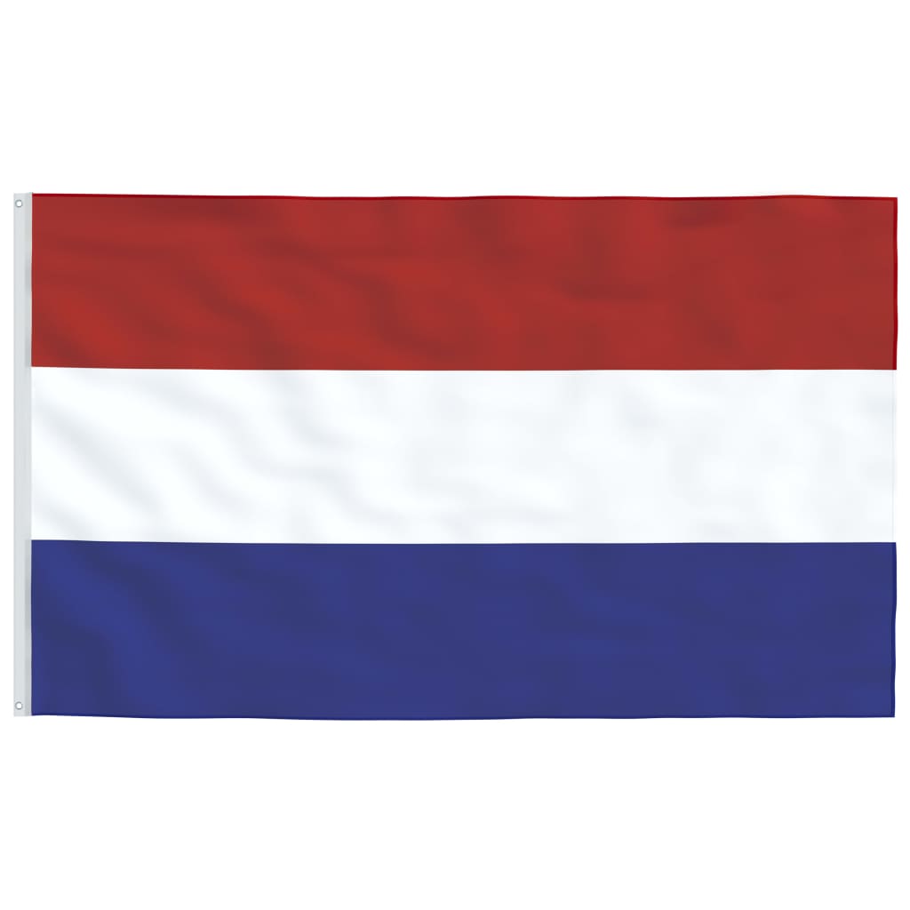 v idaXL Nizozemska zastava in aluminijast zastavni drog 4 m