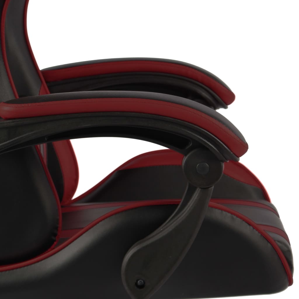 vidaXL Racing stol črno in vinsko rdeče umetno usnje