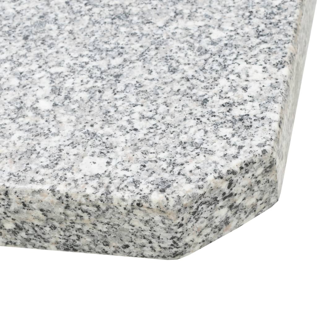 vidaXL Utežne plošče za senčnik 4 kosi siv granit kvadratne 100 kg