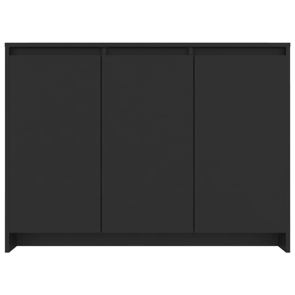 vidaXL Komoda črna 102x33x75 cm iverna plošča