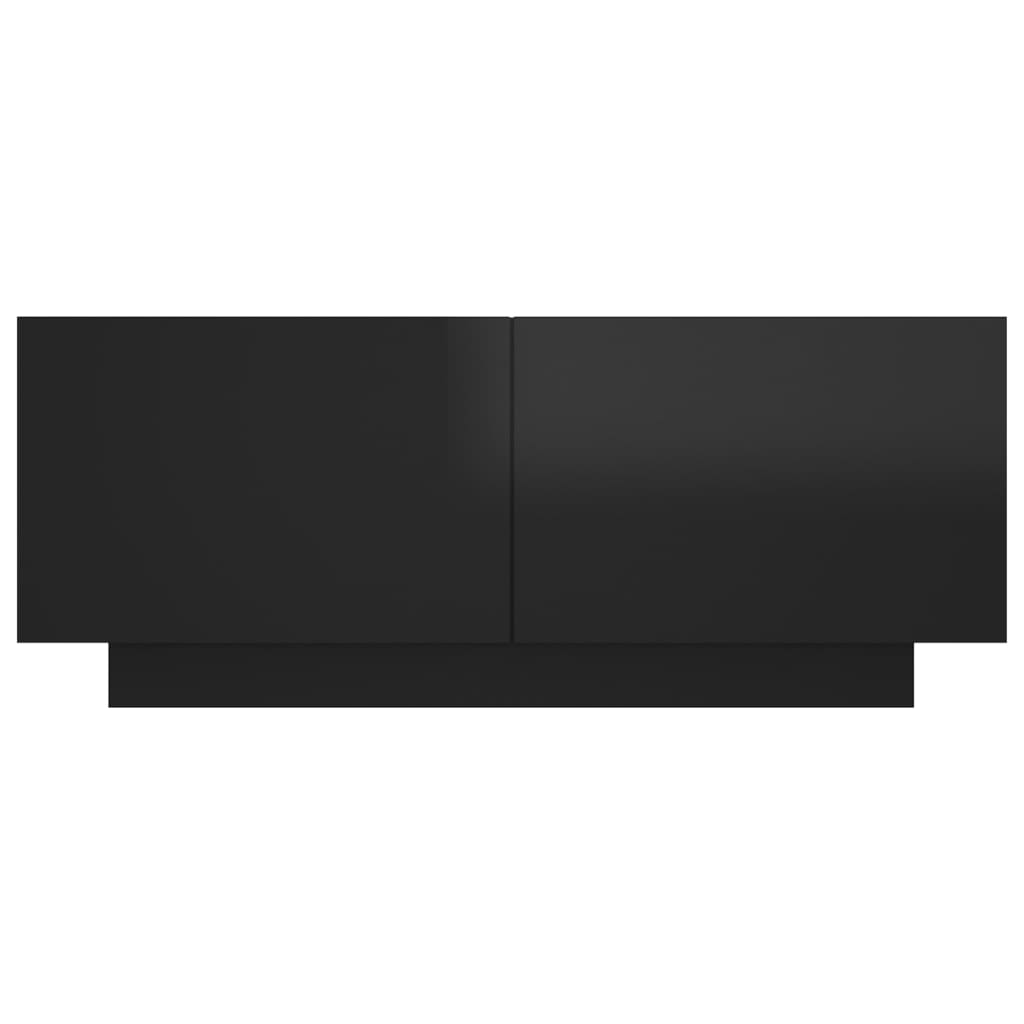 vidaXL Nočna omarica visok sijaj črna 100x35x40 cm iverna plošča